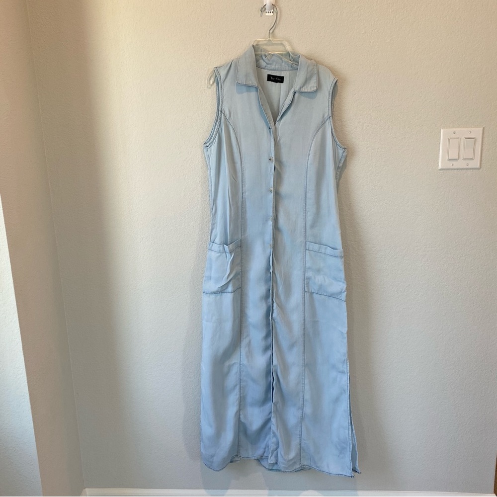 True Grit Western Denim Chambray Maxi Dress Size Large